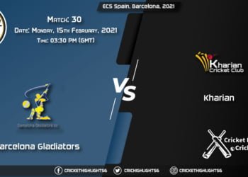 Barcelona-Gladiators-vs-Kharian,-Match-30,-February-15,-2021-Live-Cricket-Score,-ECS-Spain,-Barcelona,-2021