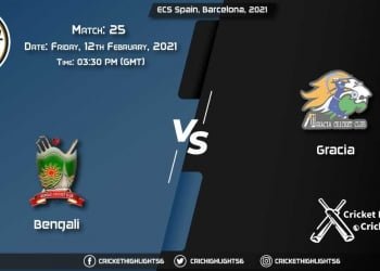 Bengali-vs-Gracia,-Match-25,-February-12,-2021-Live-Cricket-Score,-ECS-Spain,-Barcelona,-2021