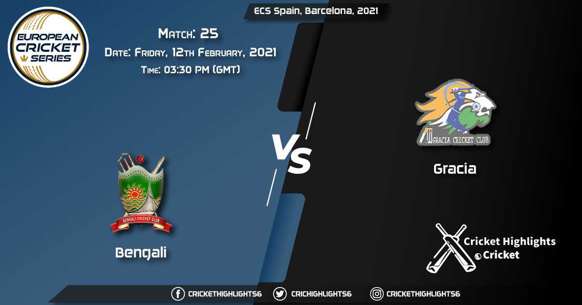 Bengali-vs-Gracia,-Match-25,-February-12,-2021-Live-Cricket-Score,-ECS-Spain,-Barcelona,-2021