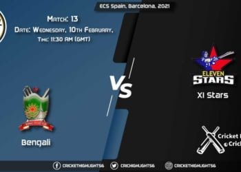 Bengali-vs-XI-Stars,-Match-13,-February-10,-2021-Live-Cricket-Score,-ECS-Spain,-Barcelona,-2021