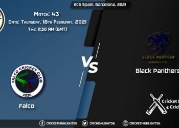Falco-vs-Black-Panthers,-Match-43,-February-18,-2021-Live-Cricket-Score,-ECS-Spain,-Barcelona,-2021
