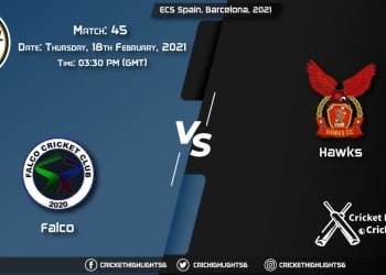 Falco-vs-Hawks,-Match-45,-February-18,-2021-Live-Cricket-Score,-ECS-Spain,-Barcelona,-2021