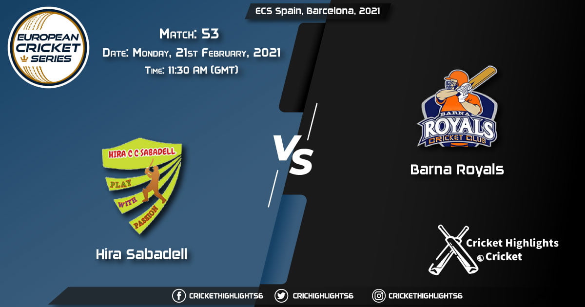 Hira-Sabadell-vs-Barna-Royals,-Match-53,-February-22,-2021-Live-Cricket-Score,-ECS-Spain,-Barcelona,-2021
