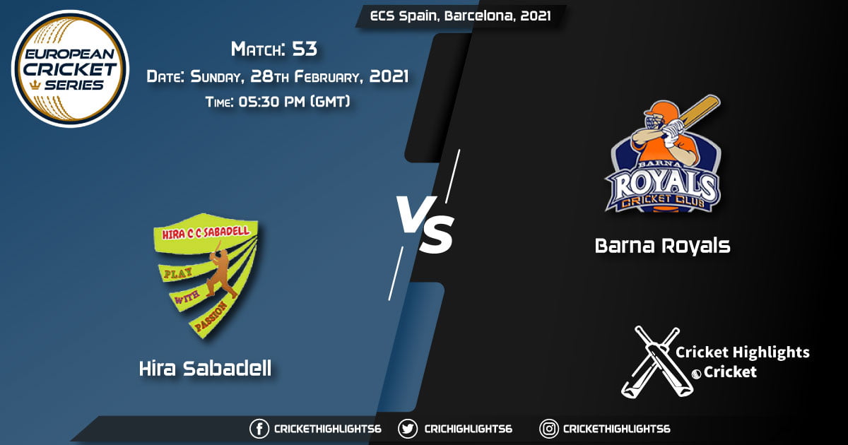 Hira-Sabadell-vs-Barna-Royals,-Match-53,-February-28,-2021-Live-Cricket-Score,-ECS-Spain,-Barcelona,-2021