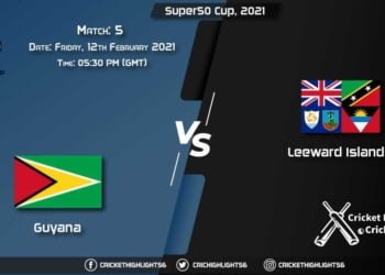 Leeward Islands Hurricanes vs Guyana Jaguars, Match 5, February 12, 2021 Live Cricket Score, Super50 Cup, 2021