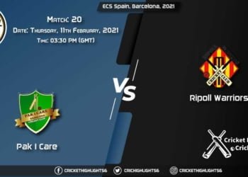 Pak-I-Care-vs-Ripoll-Warriors,-Match-20,-February-11,-2021-Live-Cricket-Score,-ECS-Spain,-Barcelona,-2021