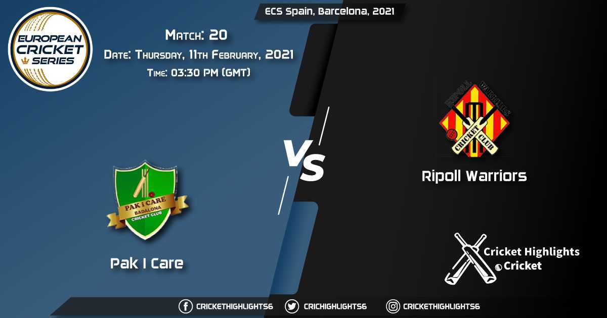 Pak-I-Care-vs-Ripoll-Warriors,-Match-20,-February-11,-2021-Live-Cricket-Score,-ECS-Spain,-Barcelona,-2021