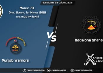 Punjab-Warriors-vs-Badalona-Shaheen,-Match-79,-March-1,-2021-Live-Cricket-Score,-ECS-Spain,-Barcelona,-2021