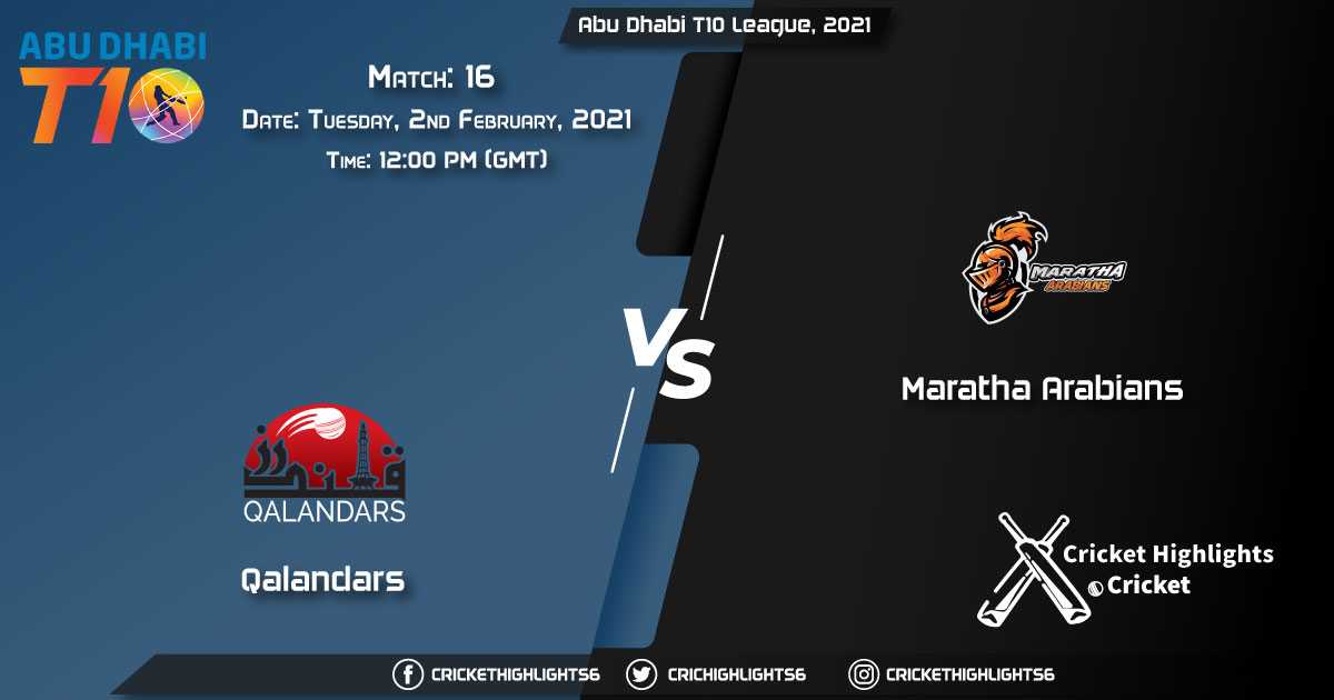 Qalandars-vs-Maratha-Arabians,-Match-16,-02-February,-2021-Live-Cricket-Score,-Abu-Dhabi-T10-League,-2021