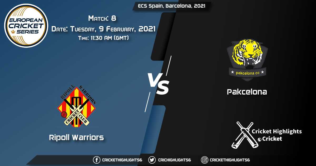 Ripoll-Warriors-vs-Pakcelona,-Match-8,-February-9,-2021-Live-Cricket-Score,-ECS-Spain,-Barcelona,-2021