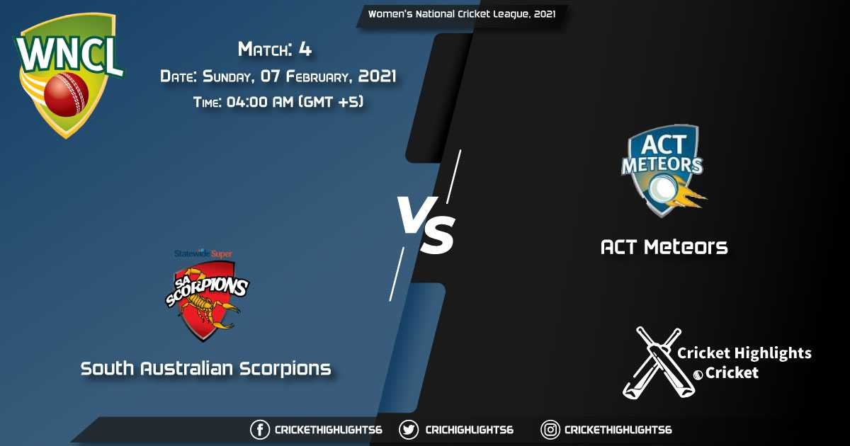 South-Australian-Scorpions-vs-ACT-Meteors,-Match-4,-February-7,-2021-Live-Cricket-Score,-Women's-National-Cricket-League,-2021