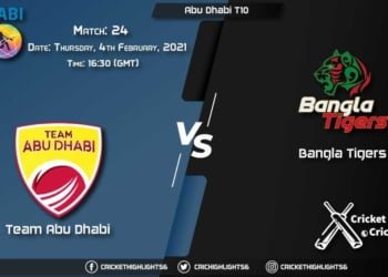 Team Abu Dhabi vs Bangla Tigers Match 24 February 4 2021 Live Cricket Score Abu Dhabi T10 League 2021