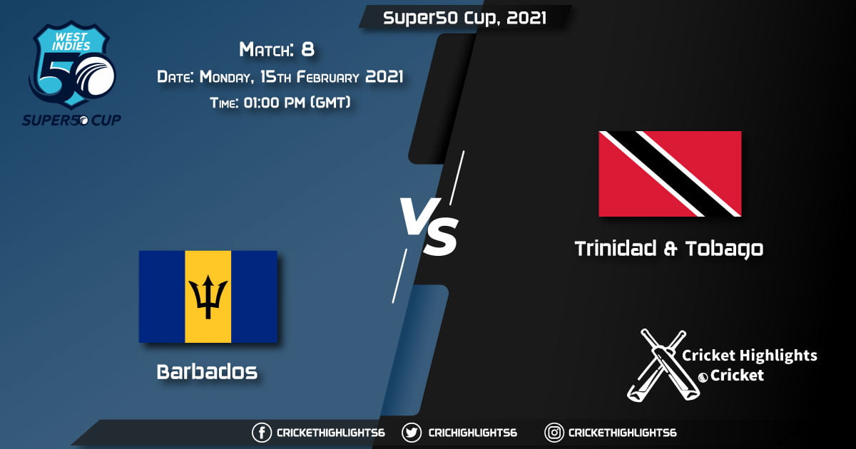 Trinidad and Tobago Red Force vs Barbados Pride, Match 8, February 15, 2021 Live Cricket Score, Super50 Cup, 2021