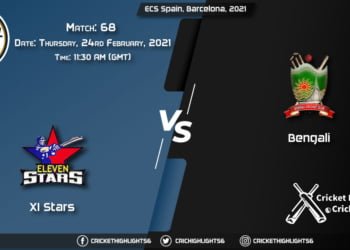 XI-Stars-vs-Bengali,-Match-68,-February-25,-2021-Live-Cricket-Score,-ECS-Spain,-Barcelona,-2021