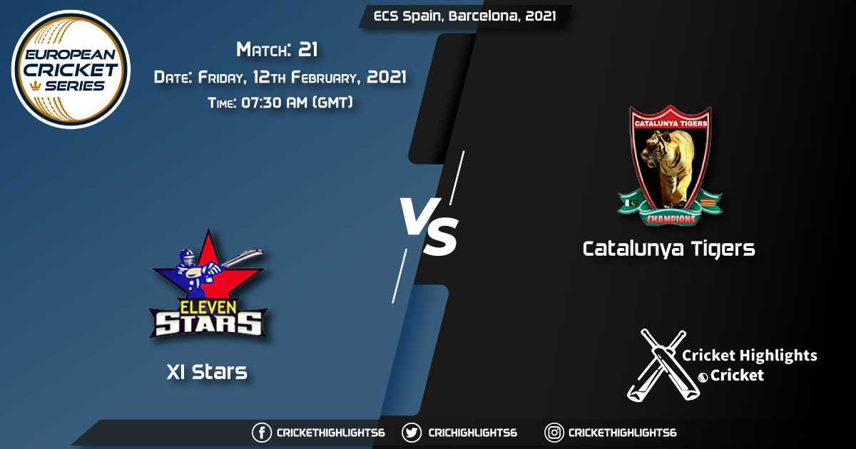 XI-Stars-vs-Catalunya-Tigers,-Match-21,-February-12,-2021-Live-Cricket-Score,-ECS-Spain,-Barcelona,-2021