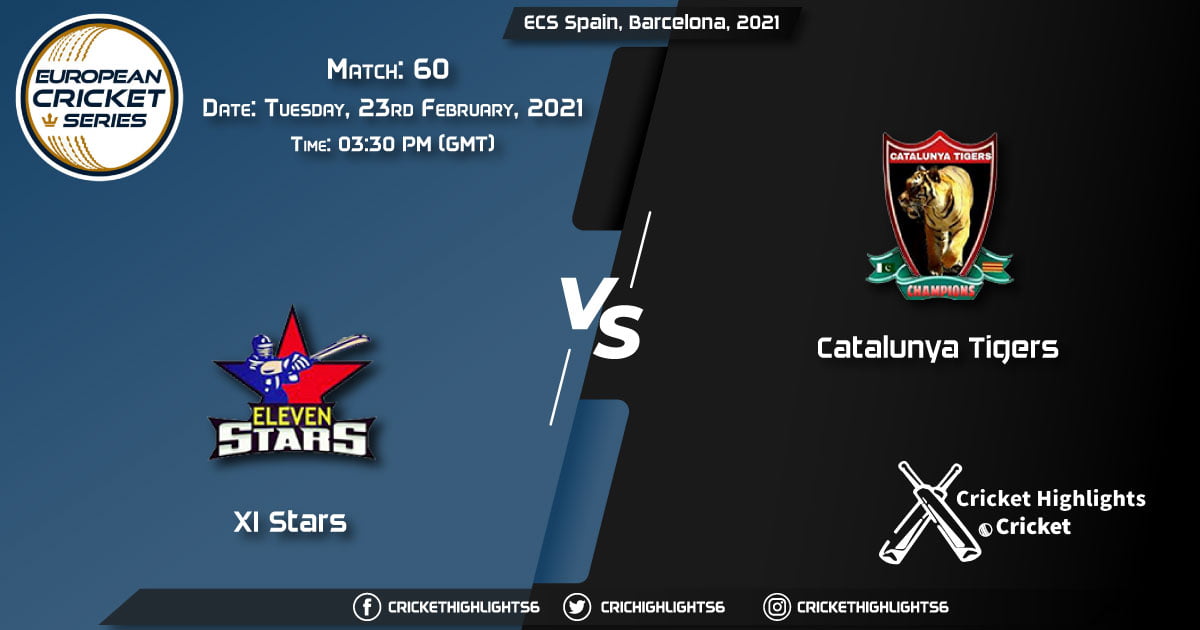 XI-Stars-vs-Catalunya-Tigers,-Match-60,-February-23,-2021-Live-Cricket-Score,-ECS-Spain,-Barcelona,-2021