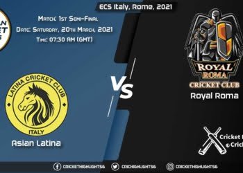 ASL vs ROR, 1st Semi-Final Match, March 20, 2021 Live Cricket Score, ECS Italy, Rome, 2021