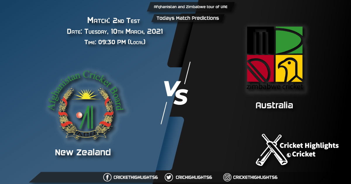 Afghanistan and Zimbabwe tour of UAE 2021, 2nd Test Match: Afghanistan vs Zimbabwe, Playing 11 & Todays Match Predictions