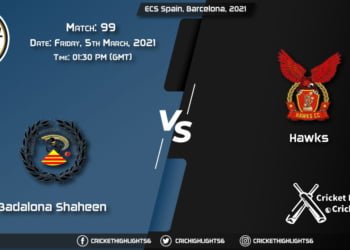 Badalona-Shaheen-vs-Hawks,-Match-99,-March-5,-2021-Live-Cricket-Score,-ECS-Spain,-Barcelona,-2021