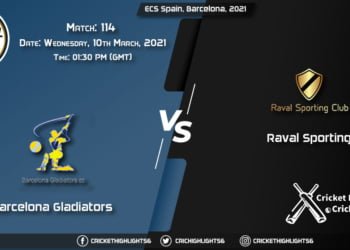 Barcelona-Gladiators-vs-Raval-Sporting,-Match-114,-March-10,-2021-Live-Cricket-Score,-ECS-Spain,-Barcelona,-2021