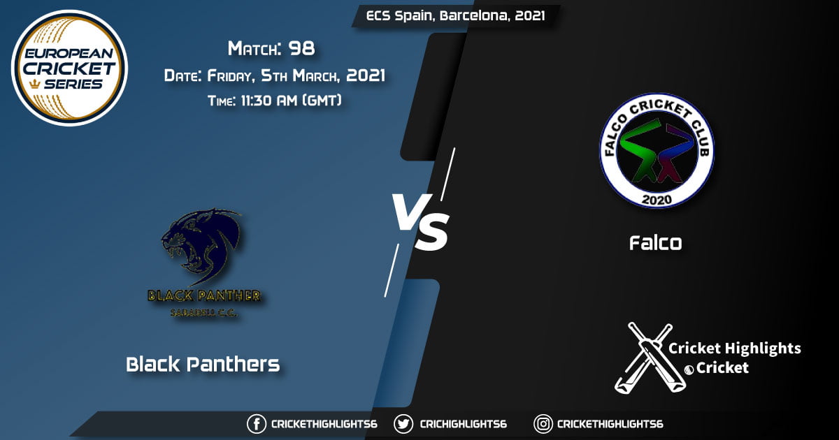 Black-Panthers-vs-Falco,-Match-98,-March-5,-2021-Live-Cricket-Score,-ECS-Spain,-Barcelona,-2021
