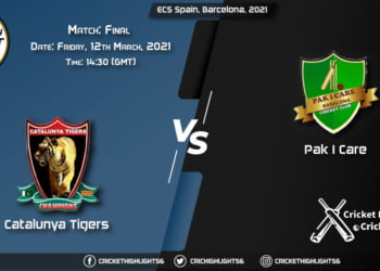 Catalunya Tigers vs Pak I Care, Final Match, March 12, 2021 Live Cricket Score, ECS Spain, Barcelona, 2021