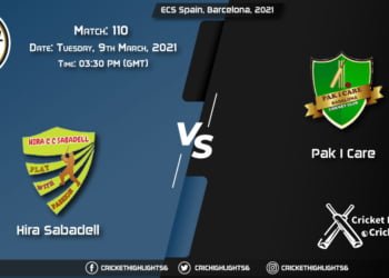 Hira-Sabadell-vs-Pak-I-Care,-Match-110,-March-9,-2021-Live-Cricket-Score,-ECS-Spain,-Barcelona,-2021