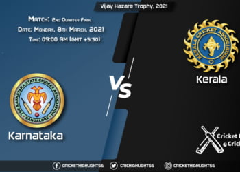 Karnataka vs Kerala, 2nd Quarter Final Match, March 8, 2021 Live Cricket Score, Vijay Hazare Trophy, 2021