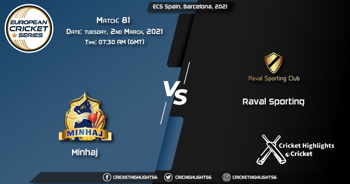 Minhaj-vs-Raval-Sporting,-Match-81,-March-2,-2021-Live-Cricket-Score,-ECS-Spain,-Barcelona,-2021