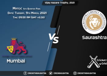 Mumbai vs Saurashtra, 4th Quarter Final Match, March 9, 2021 Live Cricket Score, Vijay Hazare Trophy, 2021