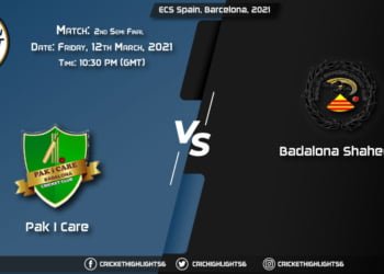 Pak I Care vs Badalona Shaheen, 2nd Semi Final Match, March 12, 2021 Live Cricket Score, ECS Spain, Barcelona, 2021