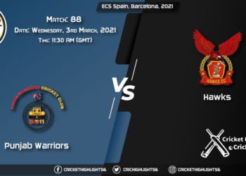 Punjab-Warriors-vs-Hawks,-Match-88,-March-3,-2021-Live-Cricket-Score,-ECS-Spain,-Barcelona,-2021