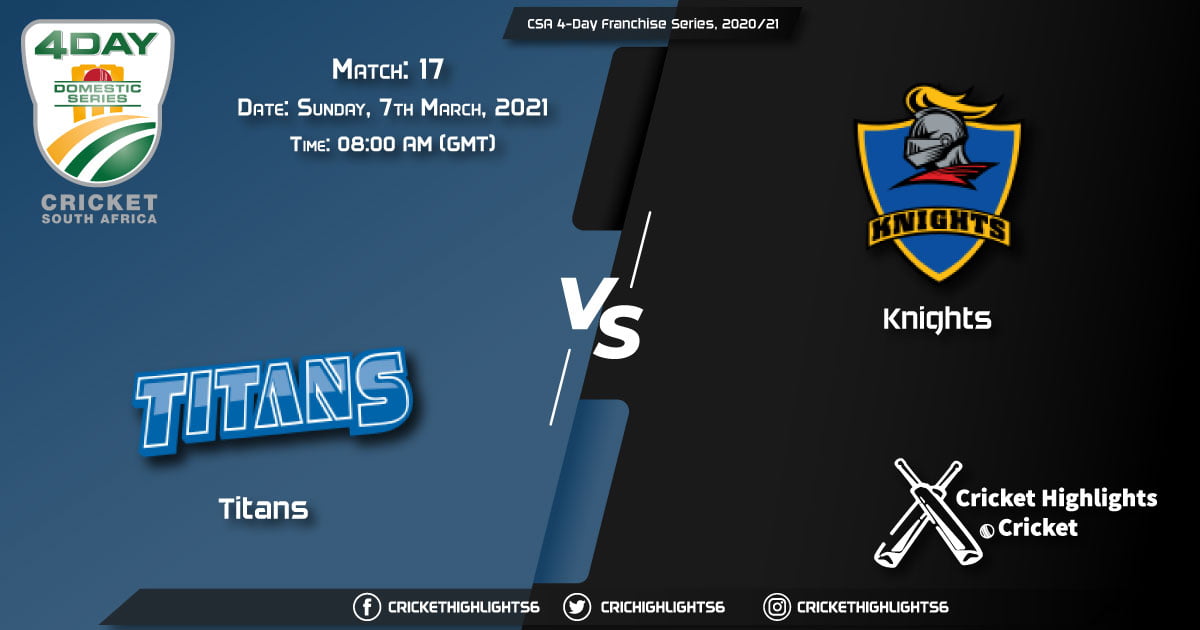 Titans vs Knights, Match 17, March 7, 2021 Live Cricket Score, 4-Day Franchise Series, 2020/21