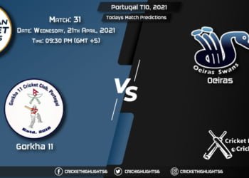 Portugal T10, 2021, Match 31: GOR vs OEI, Playing 11 & Today's Match Predictions