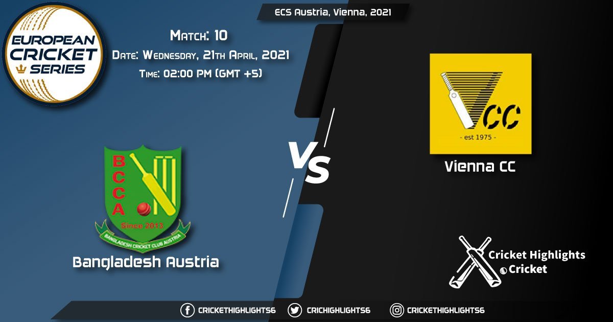 BAA vs VCC, Live Scorecard, Match 10, April 21, 2021, Live Cricket Score, ECS Austria, Vienna, 2021