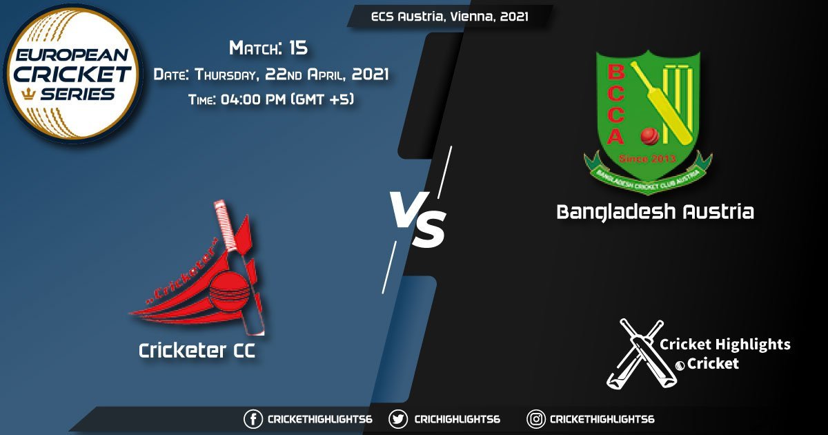 CRC vs BAA, Live Scorecard, Match 15, April 22, 2021, Live Cricket Score, ECS Austria, Vienna, 2021