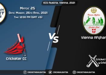 CRC vs VIA, Live Scorecard, Match 25, April 26, 2021, Live Cricket Score, ECS Austria, Vienna, 2021