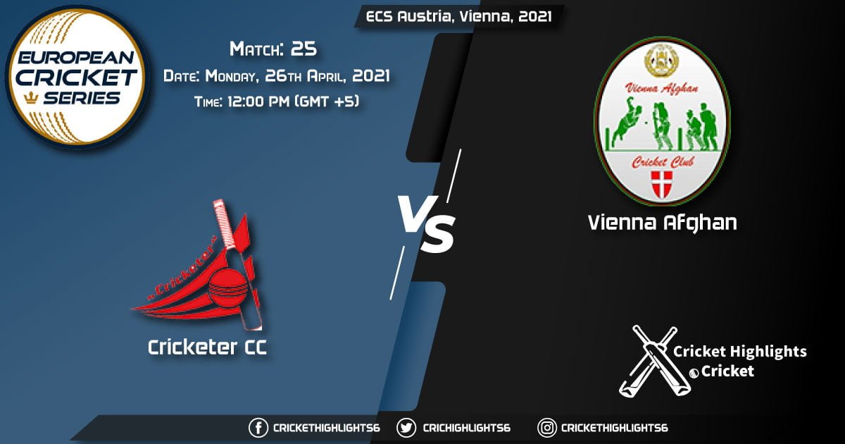 CRC vs VIA, Live Scorecard, Match 25, April 26, 2021, Live Cricket Score, ECS Austria, Vienna, 2021