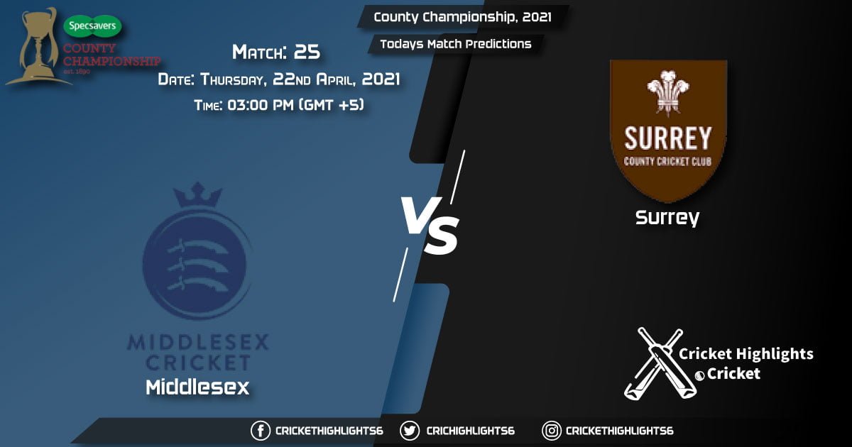 County Championship, 2021, Match 25, MID vs SUR, Playing 11 & Today's Match Predictions