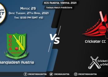 ECS Austria, Vienna, 2021, Match 29: BAA vs CRC, Playing 11 & Today's Match Predictions