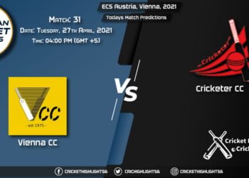 ECS Austria, Vienna, 2021, Match 31: VCC vs CRC, Playing 11 & Today's Match Predictions