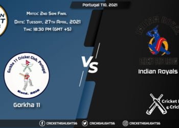 GOR vs IR, Live Scorecard, Match 2nd Semi Final, April 27, 2021, Live Cricket Score, Portugal T10, 2021