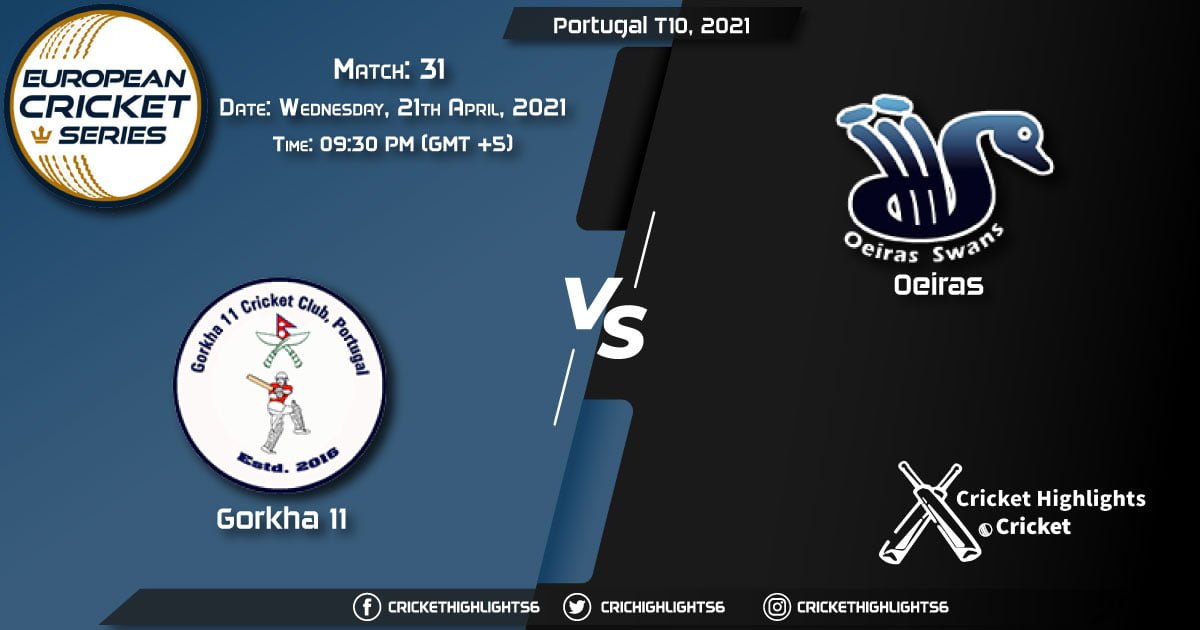 GOR vs OEI, Live Scorecard, Match 31, April 21, 2021, Live Cricket Score, Portugal T10, 2021