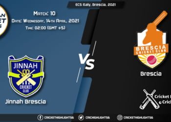 JIB vs BRE, Live Scorecard, Match 10, April 14, 2021, Live Cricket Score, ECS Italy, Brescia, 2021