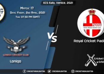 LON vs RCP Live Scorecard, Match 17, April 02, 2021 Live Cricket Score, ECS Italy, Venice, 2021