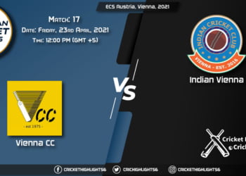 VCC vs INV, Live Scorecard, Match 17, April 23, 2021, Live Cricket Score, ECS Austria, Vienna, 2021