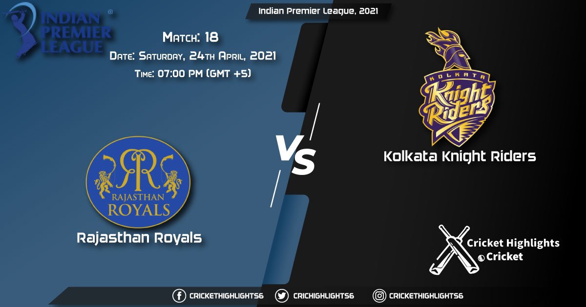 RR vs KKR, Live Scorecard, Match 18, April 24, 2021, Live Cricket Score, Indian Premier League, 2021
