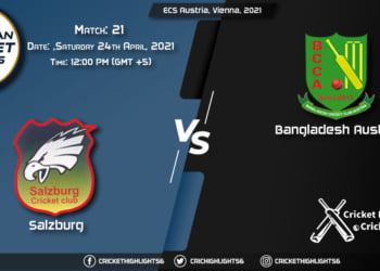 SAL vs BAA, Live Scorecard, Match 21, April 24, 2021, Live Cricket Score, ECS Austria, Vienna, 2021