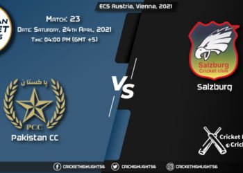 PKC vs SAL, Live Scorecard, Match 23, April 24, 2021, Live Cricket Score, ECS Austria, Vienna, 2021