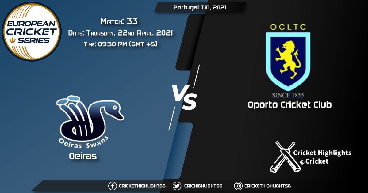 OEI vs OCC, Live Scorecard, Match 33, April 22, 2021, Live Cricket Score, Portugal T10, 2021